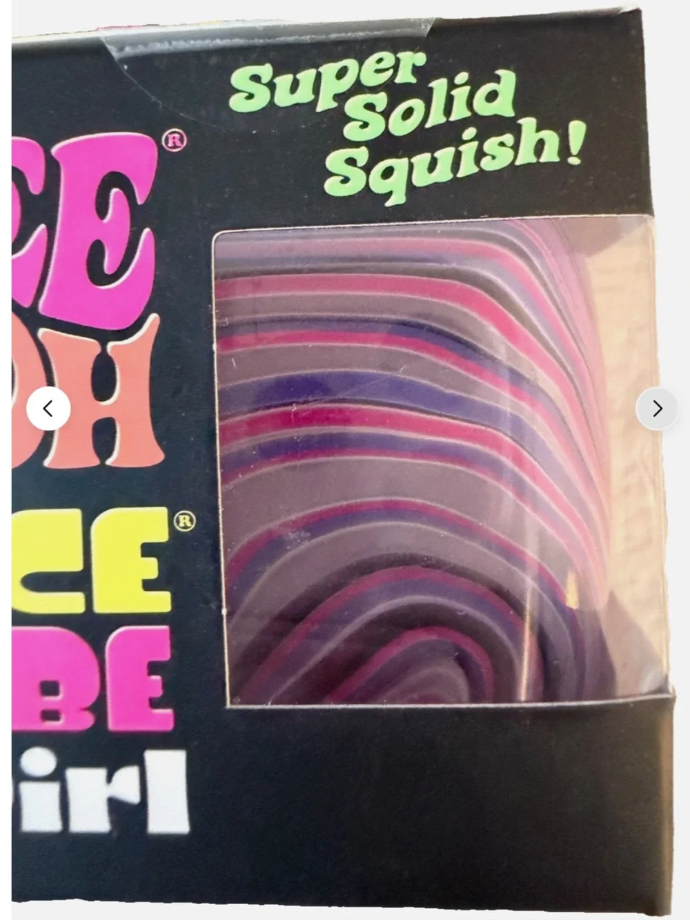 NeeDoh Nice Cube Swirl Stress Toy Purple Pink Blue Black White Clear New in Box